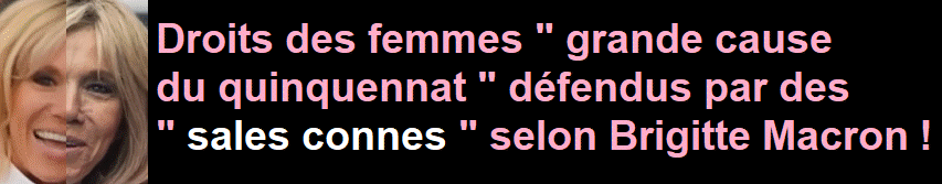 Droits des femmes " grande cause du quinquennat " défendus par des " sales connes " selon Brigitte Macron !