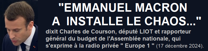 Emmanuel Macron a installé le chaos" (Charles de Courson)