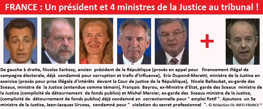 FRANCE - Un président et 4 ministres de la Justice au tribunal !