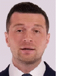 Jordan Bardella (photo), député français au Parlement européen et président du Rassemblement national ( RN )