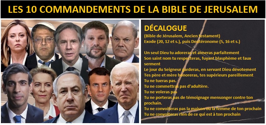 Les 10 commandements de la Bible de Jérusalem, Israël, peuple juif, Bible, Decalogue, ancien Testament