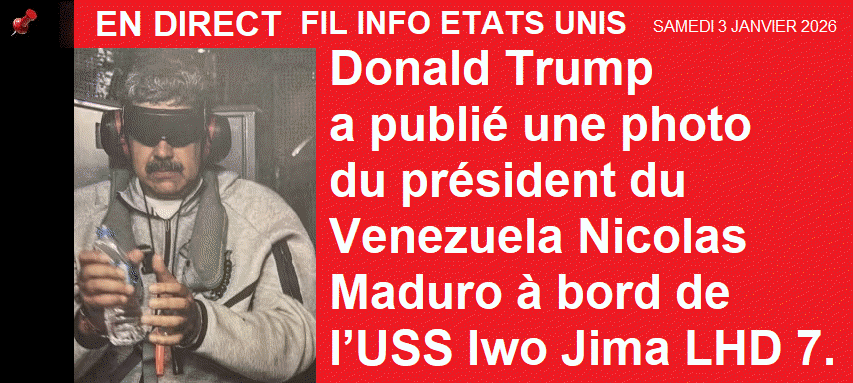 Photo de Nicolas Maduro à bord de l’USS Iwo Jima, samedi 3 janvier 2026