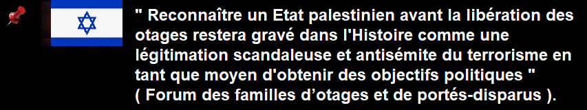 « Monsieur le président, vous ne pouvez pas reconnaître un Etat palestinien sans conditions préalables »