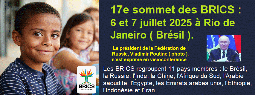 BRICS acronyme de Brazil Russia India China South Africa, les principales économies émergentes du monde