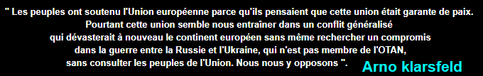 Arno Klarsfeld - Non à une 3eme guerre mondiale pour le Donbass